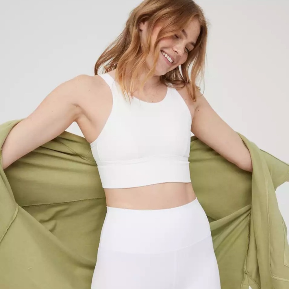 Offline By Aerie Ribbed High Neck Sports Bra M EUC